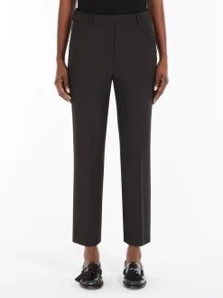 Double viscose canvas trousers