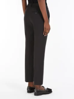 Double viscose canvas trousers