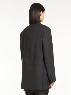 Double-breasted blazer in wool gabardine