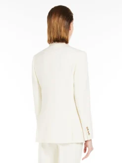 Double-breasted blazer in granité wool