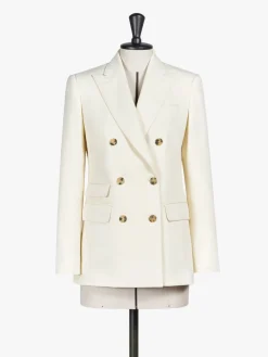 Double-breasted blazer in granité wool