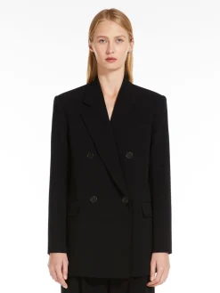 Double-breasted cady blazer