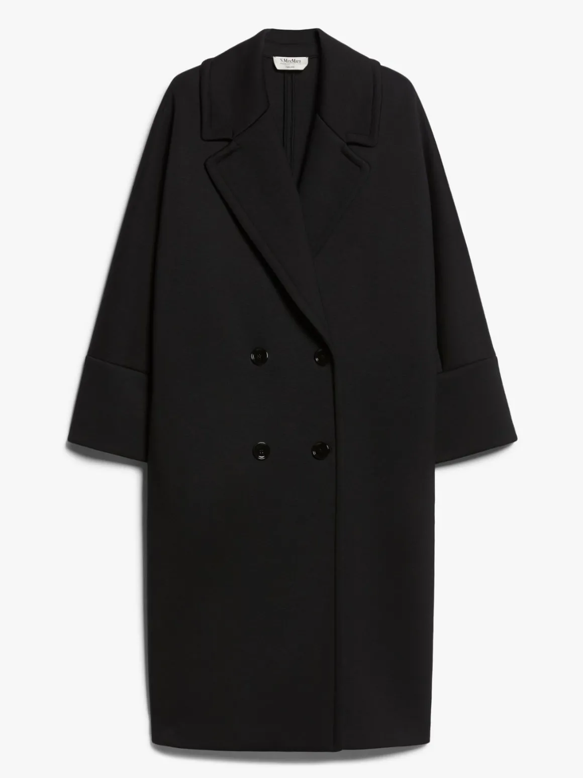 Double-breasted coat in scuba jersey