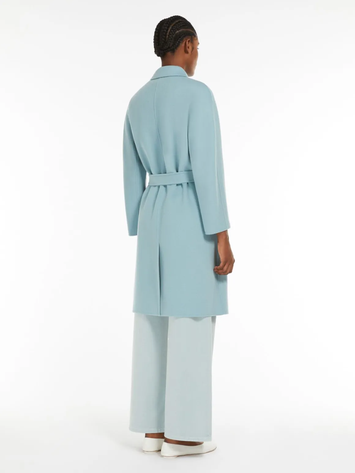 Double-breasted double-faced wool coat