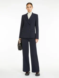Double-breasted jacquard jersey blazer