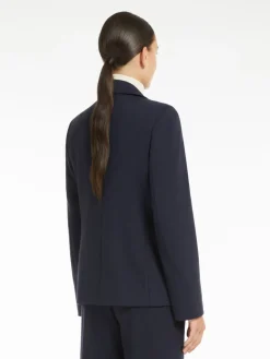 Double-breasted jacquard jersey blazer