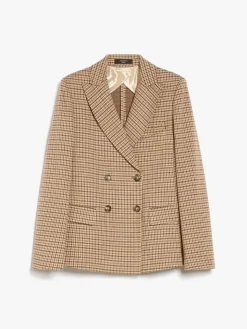 Double-breasted jacquard jersey blazer
