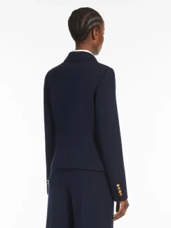 Double-breasted jersey blazer