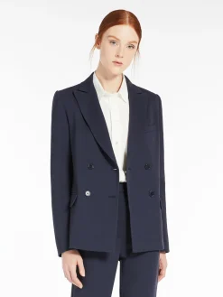 Double-breasted jersey blazer
