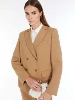 Double-breasted jersey blazer