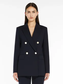 Double-breasted jersey blazer