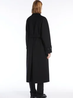 Double-breasted pure wool coat
