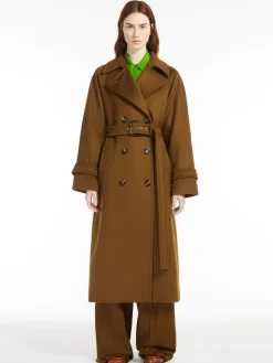Double-breasted pure wool coat