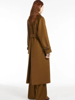 Double-breasted pure wool coat