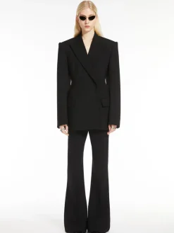Double-breasted stretch wool blazer - KLEPSYDRA CAPSULE