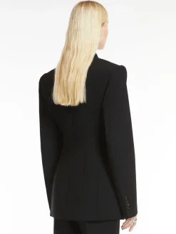 Double-breasted stretch wool blazer - KLEPSYDRA CAPSULE