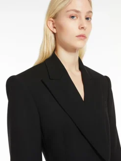 Double-breasted stretch wool blazer - KLEPSYDRA CAPSULE