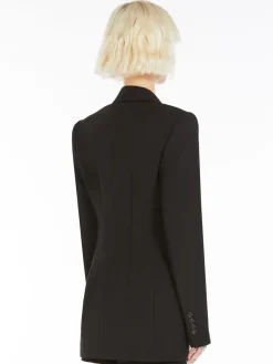 Double-breasted stretch wool blazer