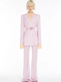 Double-breasted stretch wool blazer