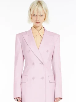 Double-breasted stretch wool blazer