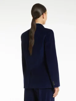 Double-breasted velvet blazer