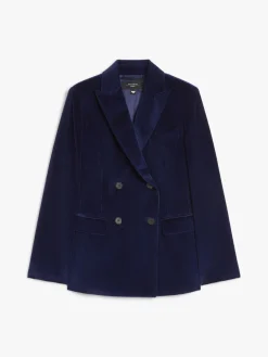Double-breasted velvet blazer
