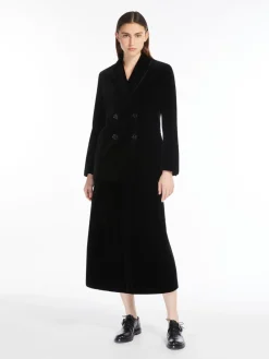 Double-breasted velvet jacket