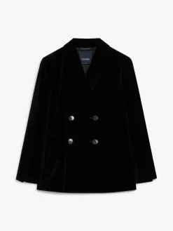 Double-breasted velvet jacket