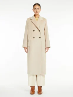 Double-breasted wool and alpaca coat
