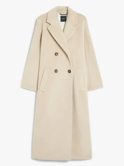 Double-breasted wool and alpaca coat