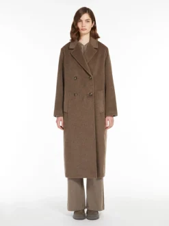 Double-breasted wool and alpaca coat