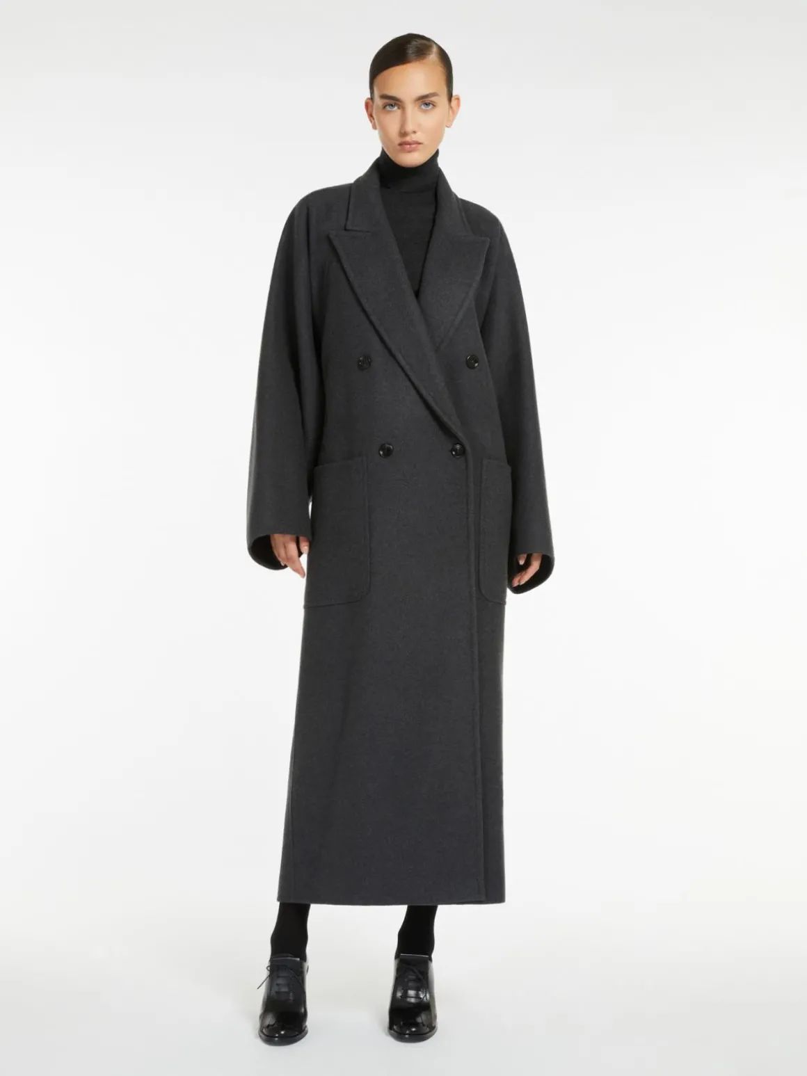 Double-breasted wool and cashmere coat