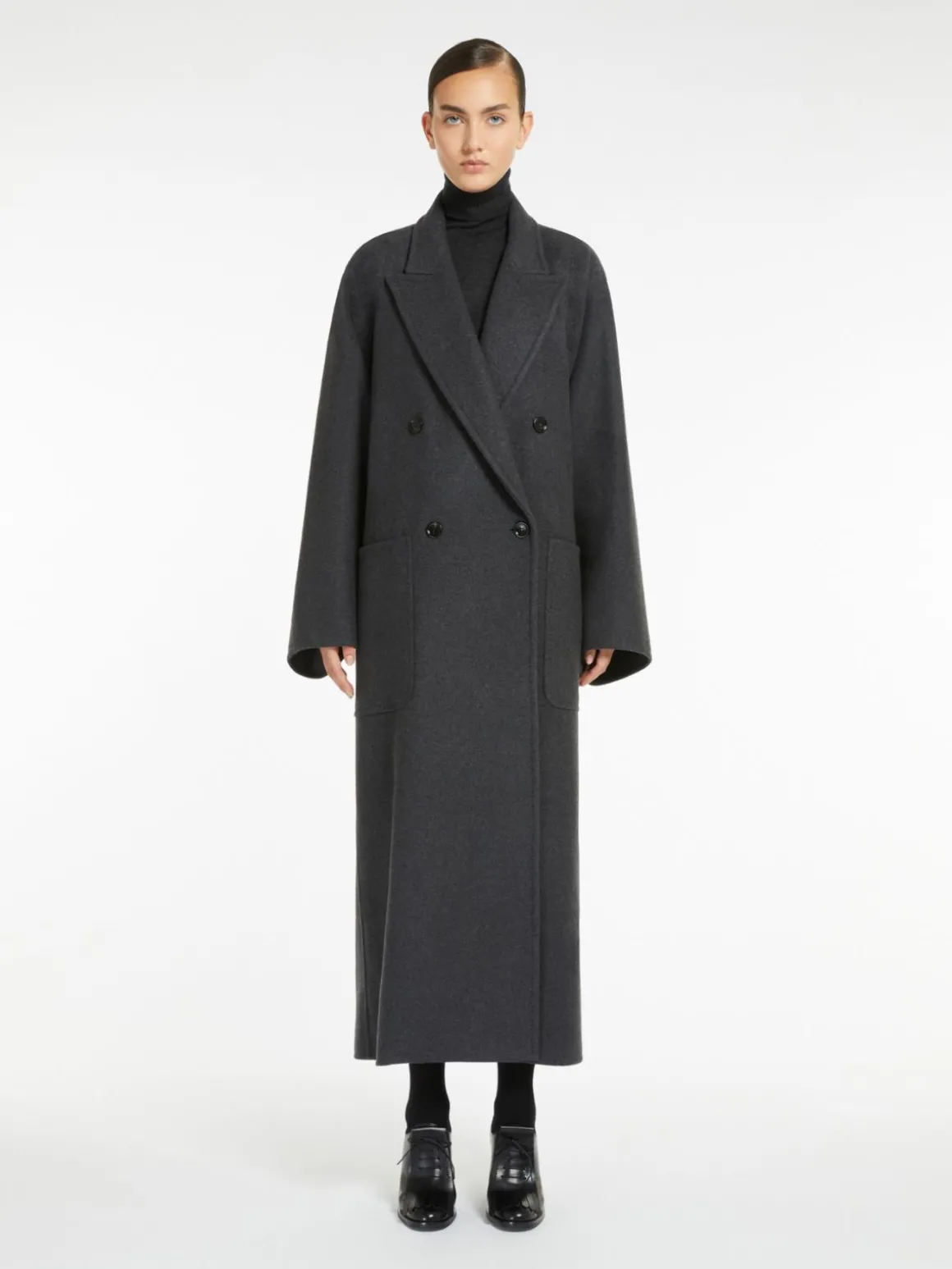 Double-breasted wool and cashmere coat