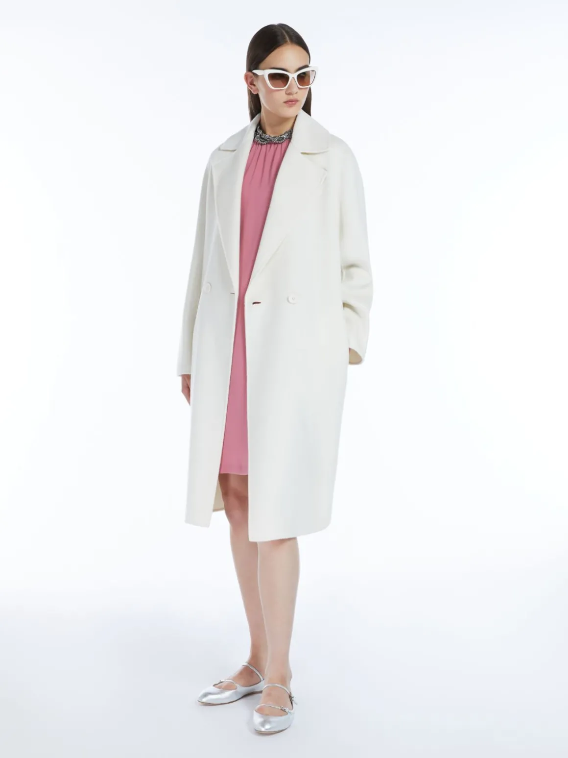 Double-breasted wool and cashmere coat