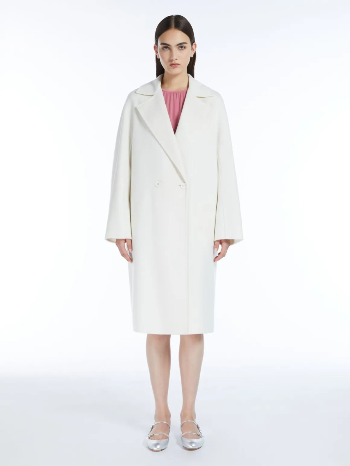 Double-breasted wool and cashmere coat