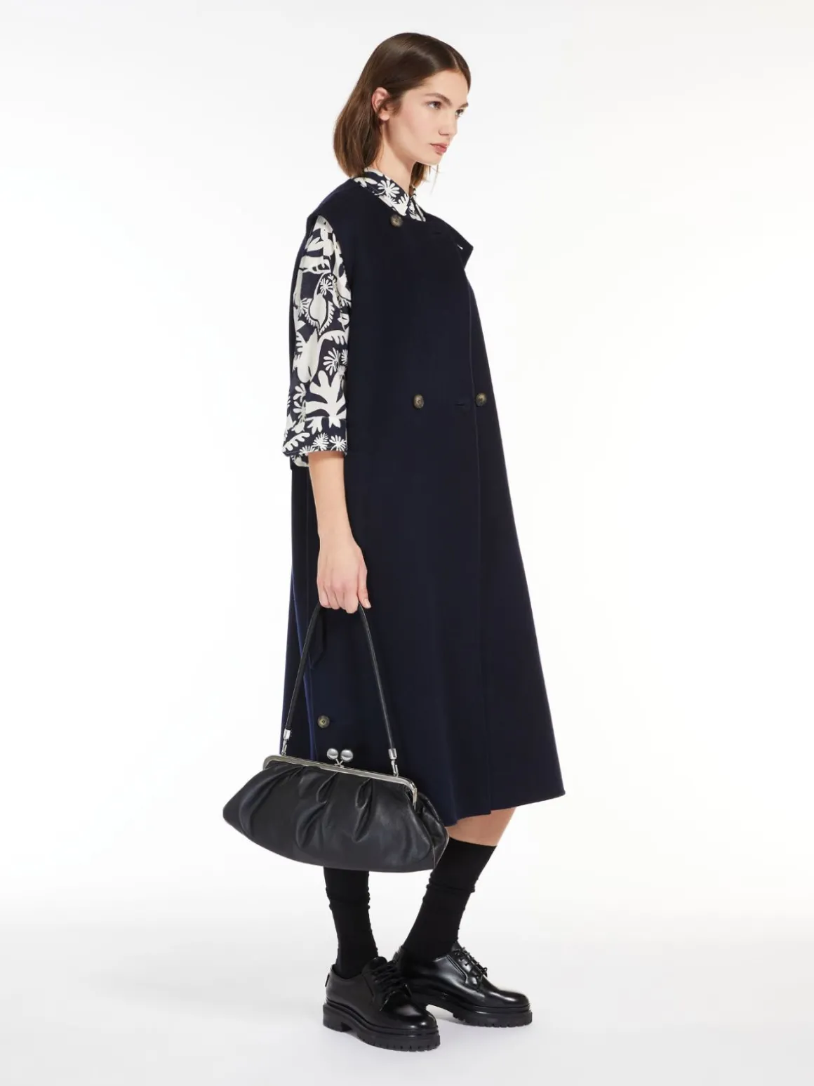Double-breasted wool coat