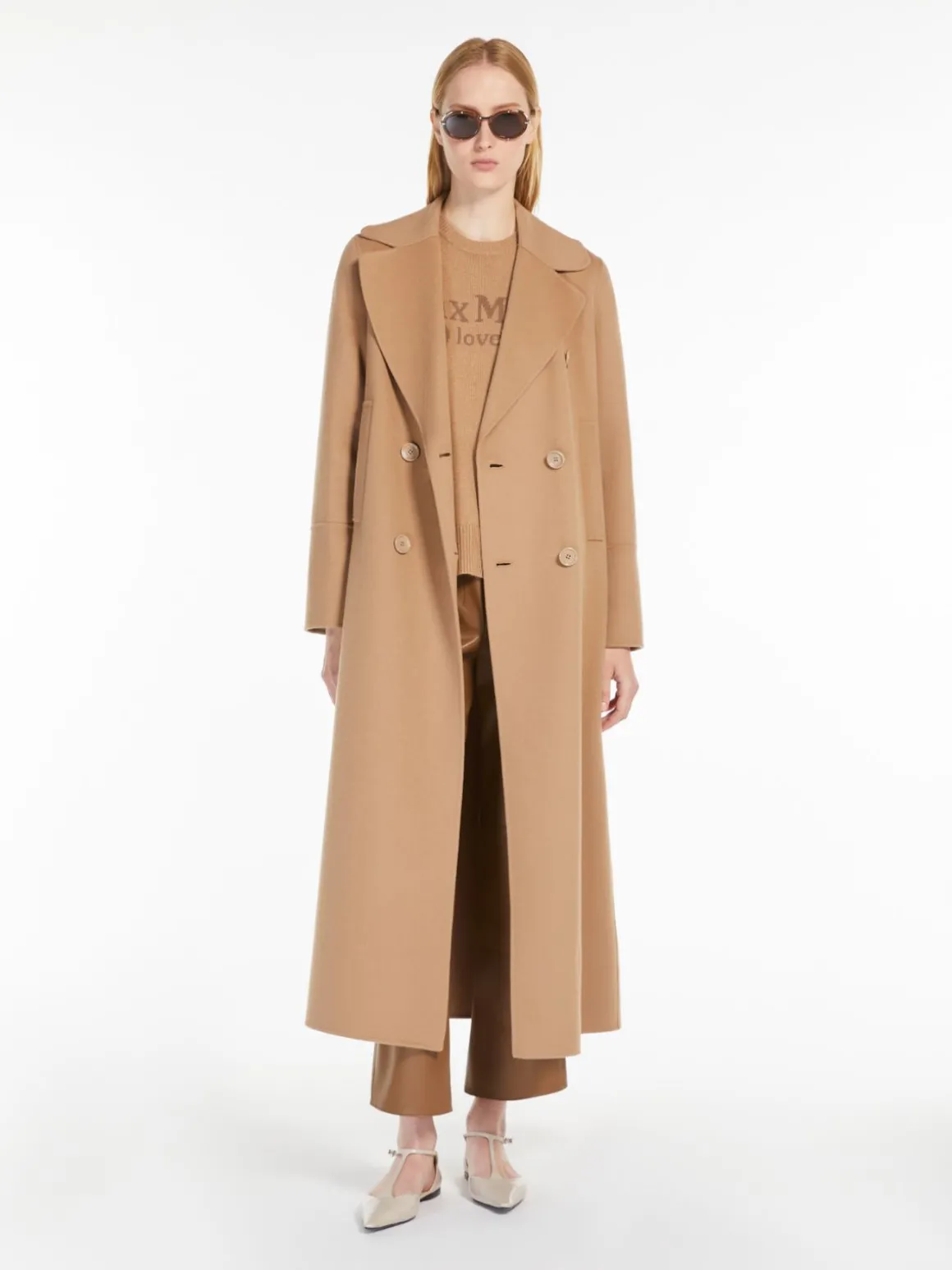 Double-breasted wool coat