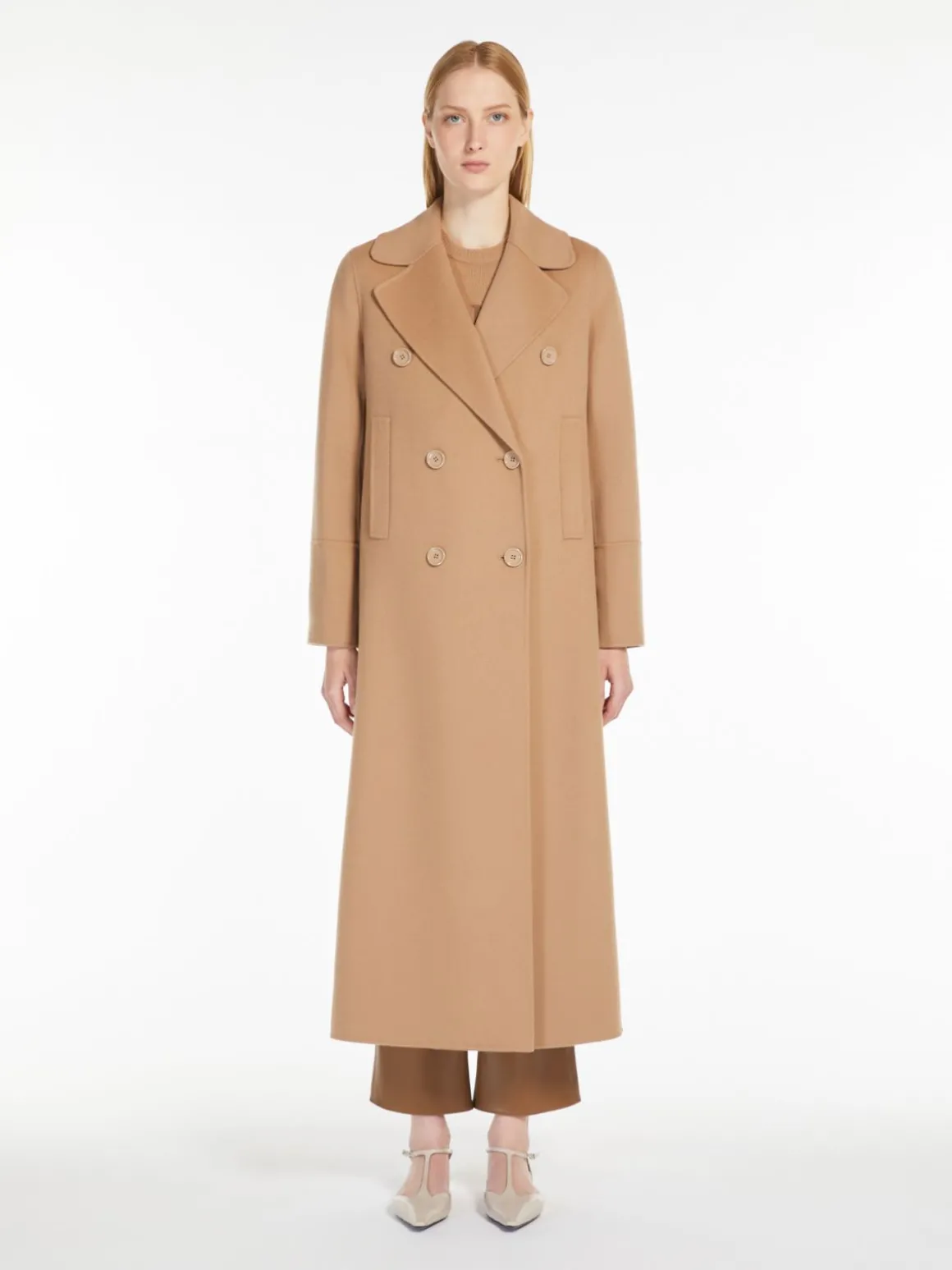 Double-breasted wool coat