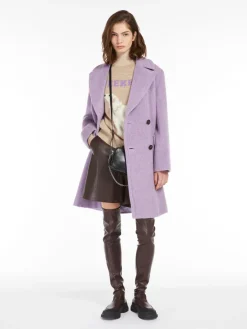 Double-breasted wool-blend coat