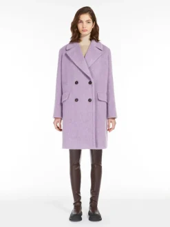 Double-breasted wool-blend coat