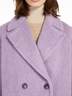 Double-breasted wool-blend coat