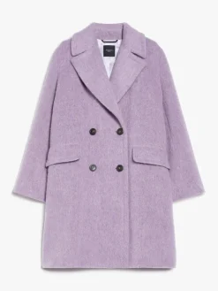 Double-breasted wool-blend coat