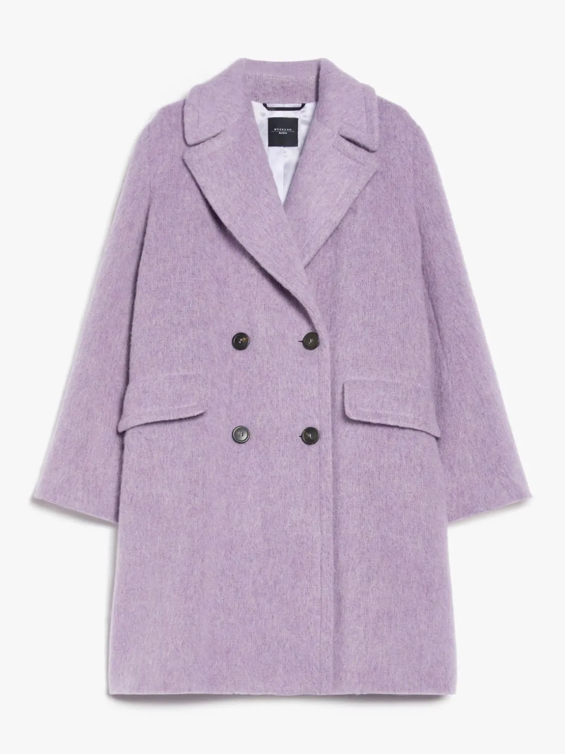 Double-breasted wool-blend coat