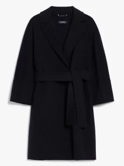 Double-faced short wool coat