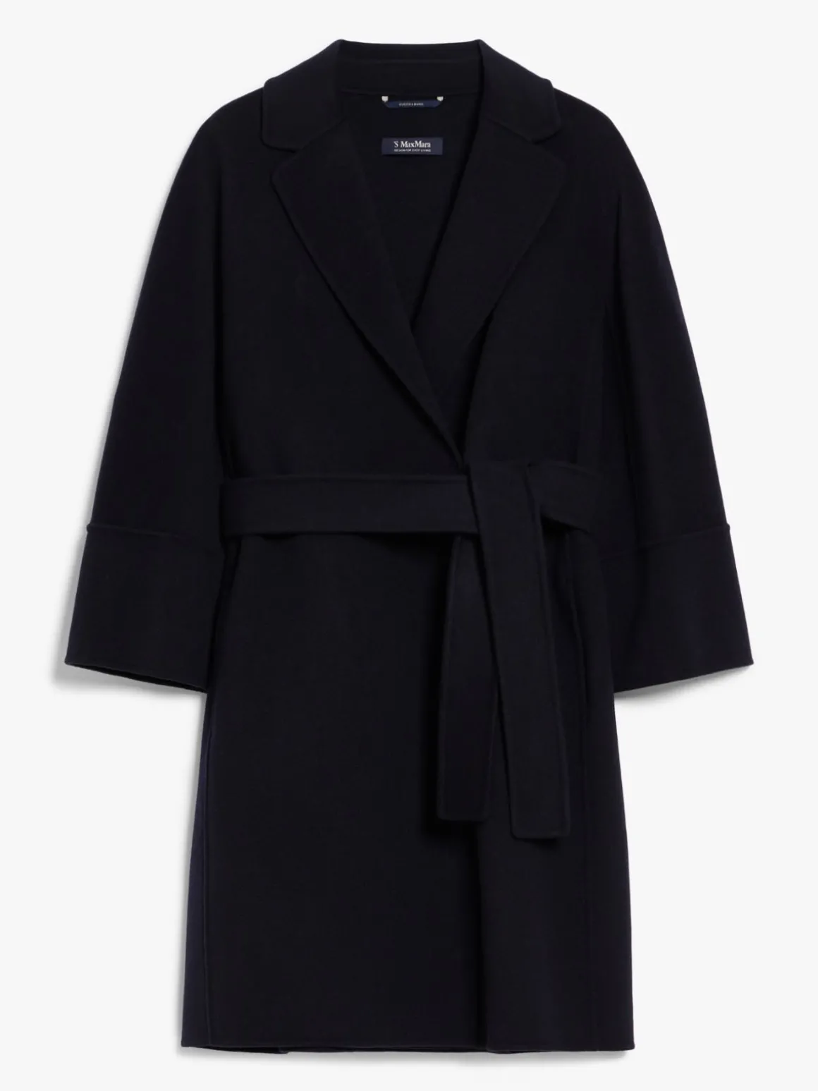 Double-faced short wool coat