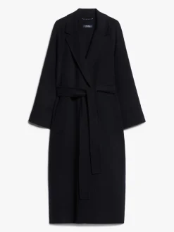 Double-faced wool coat with belt