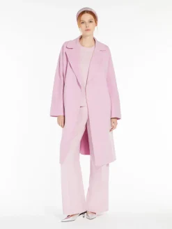 Double-faced wool-blend robe coat