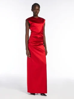 Draped satin dress
