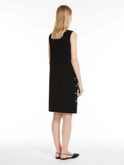 Embroidered cady boxy dress