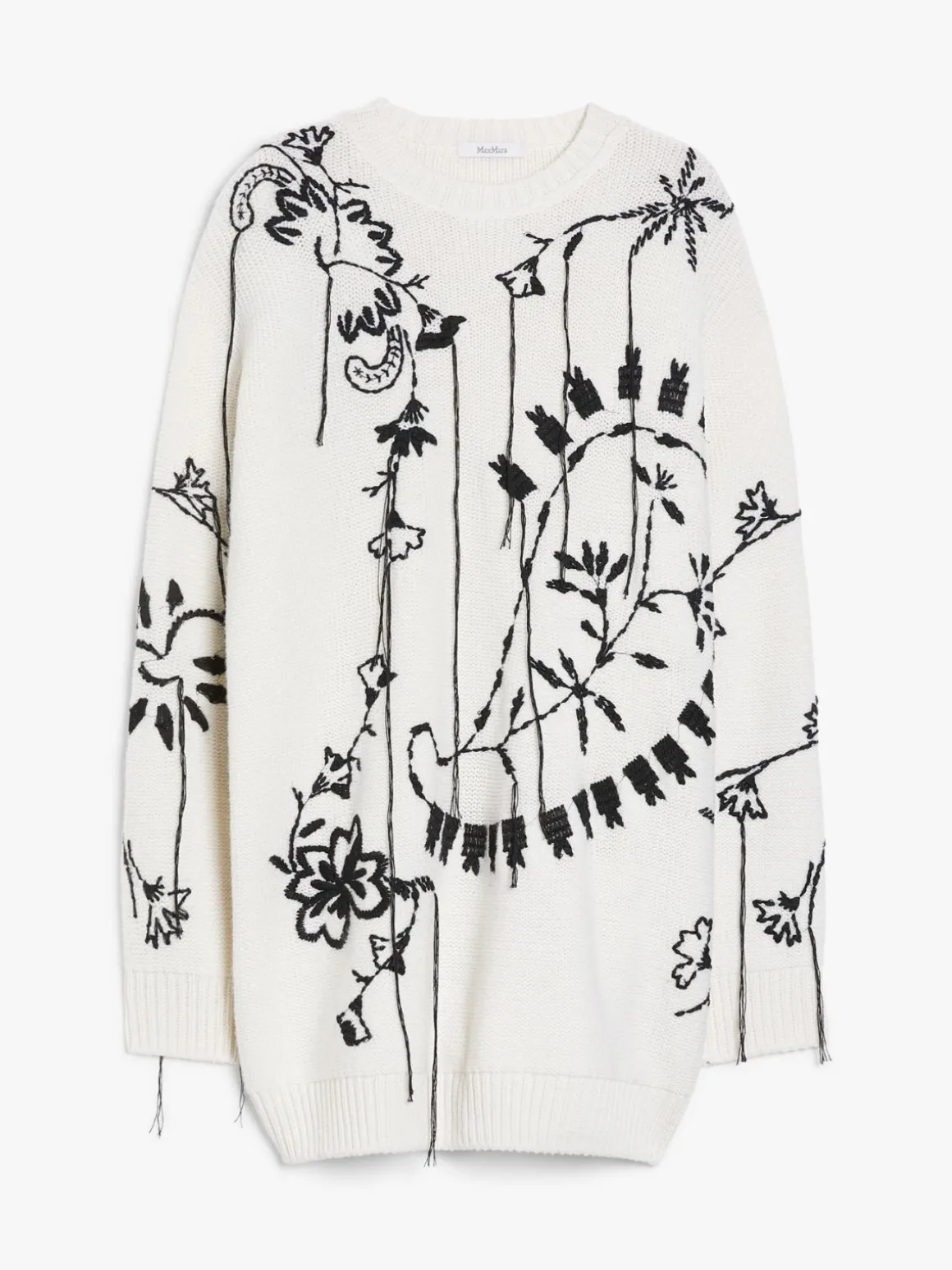 Embroidered wool and cashmere dress